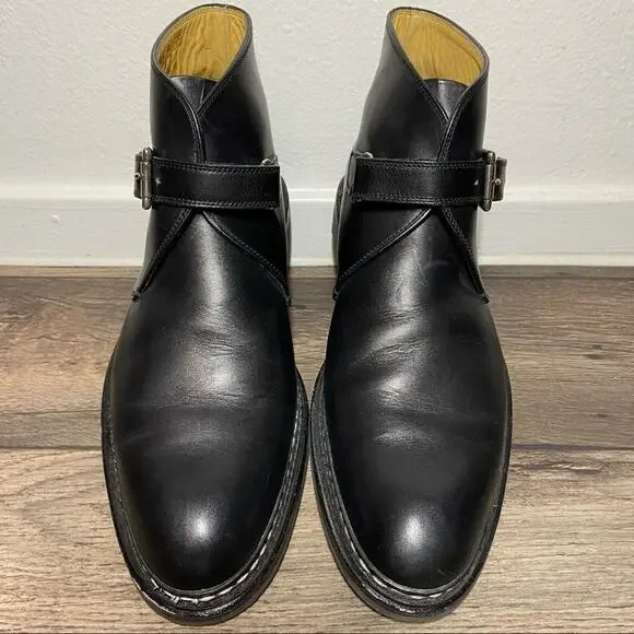 Heschung Chêne Boots Chelsea Calf Leather Munk Strap Black Anilcalf Basalte 7